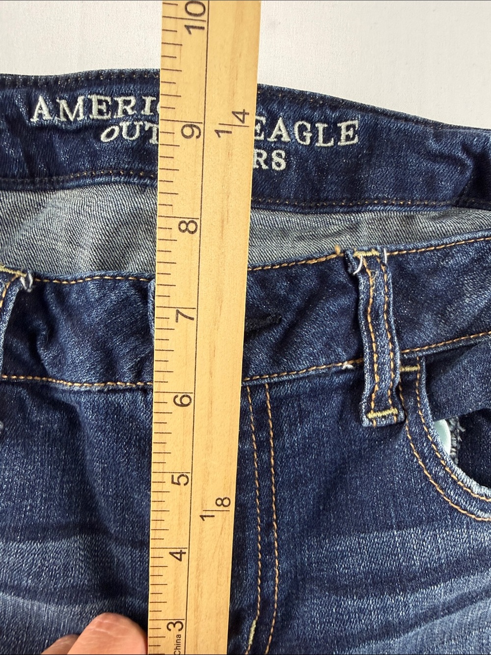 American Eagle Super Stretch Skinny Jeggings Women's Size 8 Long Low Rise - Picture 4 of 10